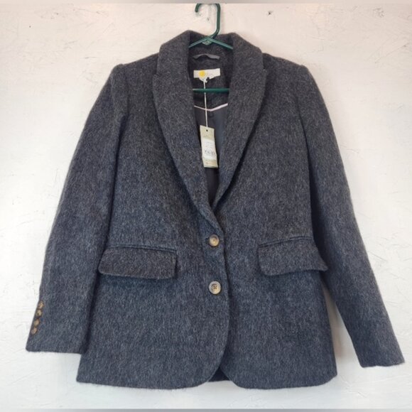 Boden Charcoal Gray Wool Blend‎ Jacket Womens Size 6 NWT - Picture 1 of 7